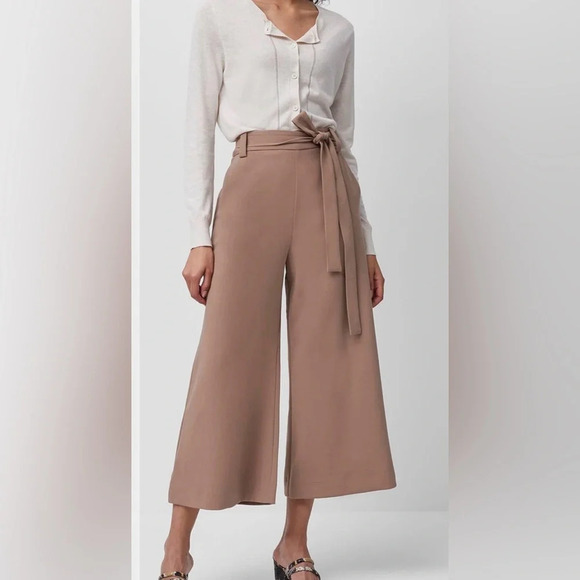 French Connection Pants - FRENCH CONNECTION WHISPER BELTED CULOTTES WIDE LEG TROUSER NEW WITH TAGS